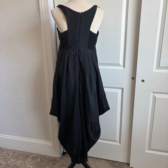 Gap Silk Blend Draped Hem High Low Dress M Smocked Whimsigoth Lagenlook Y2K - Picture 6 of 12